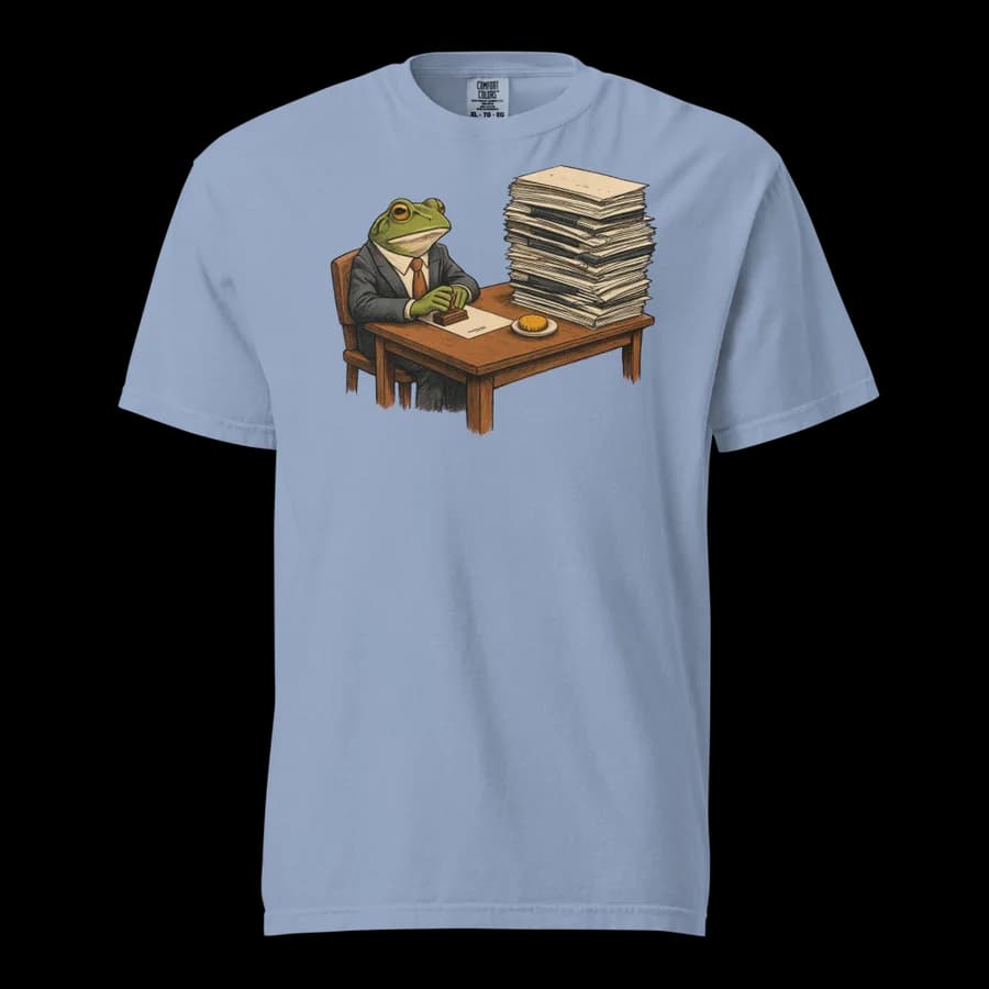 The Approval Process tee in Washed Denim