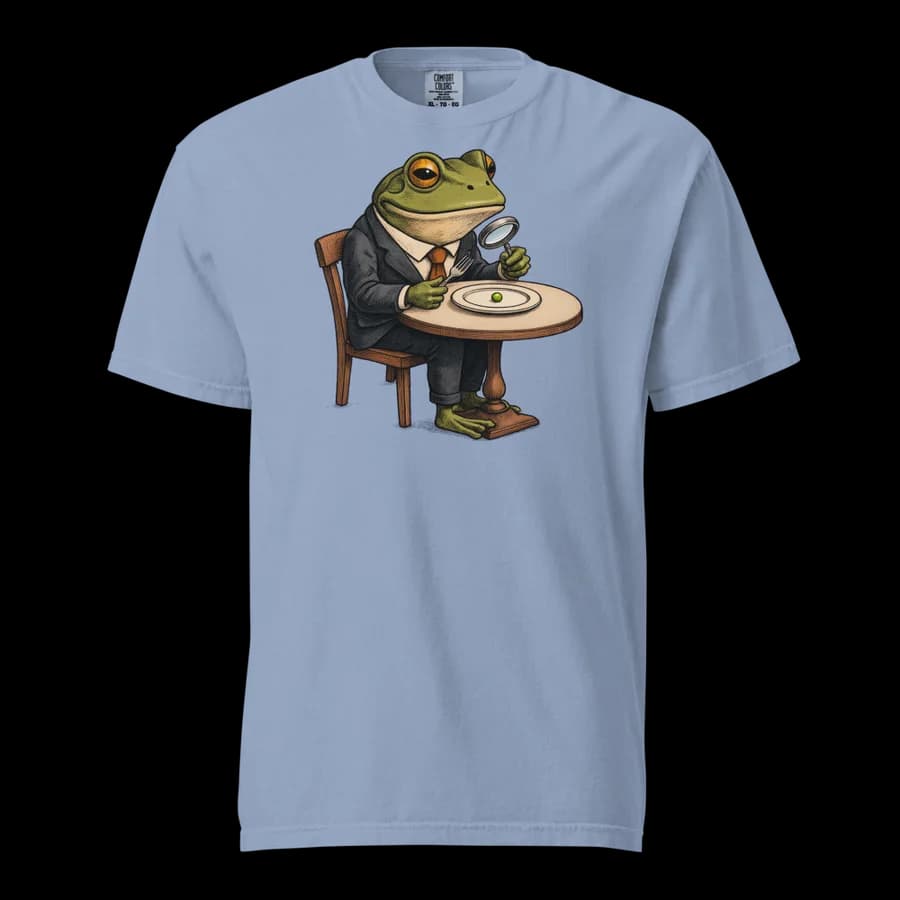 Fine Dining tee in Washed Denim